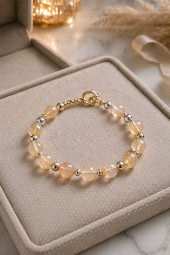 Citrin armband 12mm - armband, mit