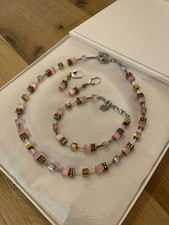 Coeur de Lion Schmuckset Halskette Armband Ohrringe Rosé Rosenquarz Swarovski 