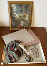 Gobelin Stick-Bild, ca. 40 x 30 cm Echtholz-Rahmen 48 x 38 cm Halber Kreuzstich