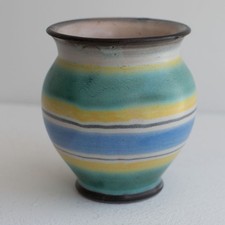 Hildegard Delius Rheinsberg Kleine Vase Keramik handbemalt um 1930 matt glasiert