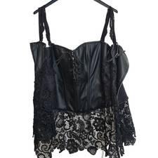 Corsage schwarz in Lederoptik