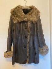 Orwell wunderschöne nagelneue lange graue Jacke Gr44 echt gewachsenes Lammfell