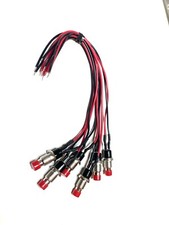 6pcs. Miniatur Drucktaster mit Anschlusskabel rot 7mm Taster Schalter