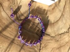 Armband - Amethyst auf farbiger Kordel