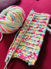 Knitters Design Filzwolle Schaal Marshmellow  Ca 170x20cm Unikat Bunt