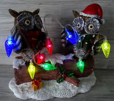 Schöne Solar Deko-Figur--Eulen m. bunter Lichterkette beleuchtet-ca.24 x 20 cm *