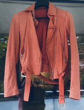 Patrizia Pepe Damen Leder Jacke, Rosa, 34