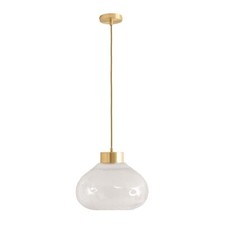Corinne gebürstet Gold Kappe Pendelleuchte Deckenleuchte klar Köper Glasschirm LED Lampe