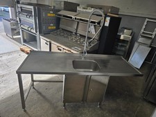 1 Edelstahl Spüle Spülbecken Spültisch Inkl. Brause Schrank B 210x T 70x H 87 cm