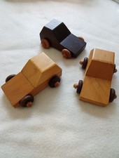 3 Stück Spielzeug Auto aus Holz 10 Cm Groß
