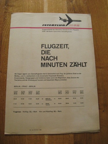 Altes info blatt - altes, interflug