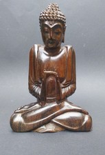 Buddha Figur aus Holz 18,5 cm