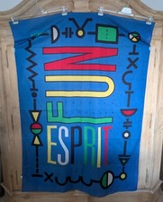 Esprit Fun Tuch Strandtuch Decke blau 90er Vintage Rarität TOP Zustand