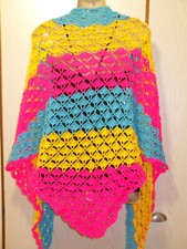 Kleines Dreieckstuch, "Neon Fun", bunt,  Handarbeit