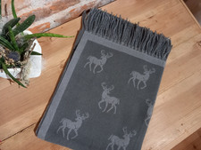 Schal Hirsche dunkelgrau grau