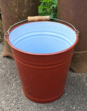Emaille Eimer rotbraun ~ mit