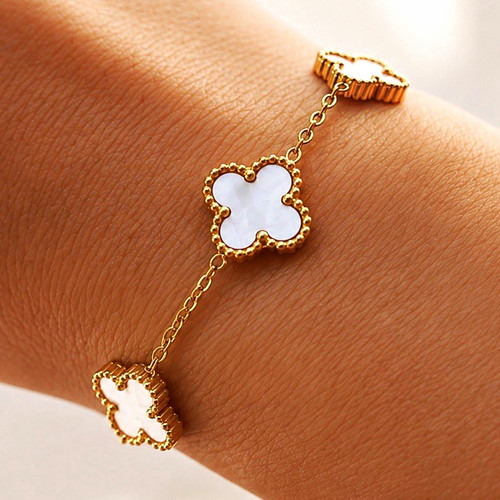 Armband damen gold - damen, gold/weiss