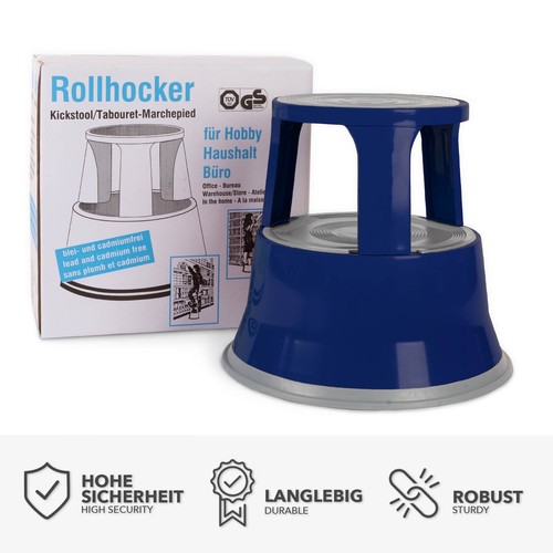 Tritthocker aus stahl blau - tritthocker,