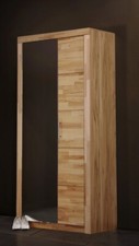 Garderobenschrank in Kernbuche teil-massiv geölt mit Spiegeltür 90 x 42 x 190 cm
