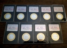 9er Medaillen-Set 25 JAHRE DEUTSCHE EINHEIT 9 verschied. Motive Silber gekapselt