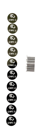 10xnfc ntag215 sticker schwarz - 10xnfc-ntag215,