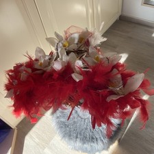 Dreispitz Bunt GlitzerNarrenkappe FederUnikat Hut Karneval Fasching unisex Rot