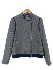 Tommy Hilfiger Sweatjacke Damen M Blau Punkte Baumwolle Reißverschluss Casual