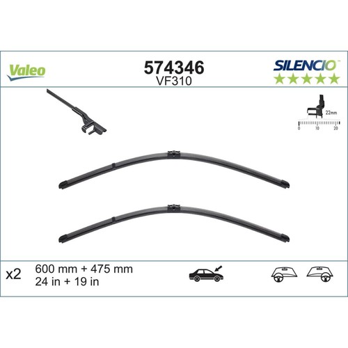 Wischblatt valeo 574346 - valeo, für