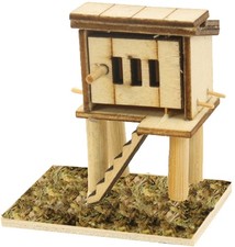 Mini Hühnerstall Krippenzubehör aus Holz ca. 5 cm Höhe Deko