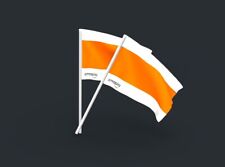 Schneepflug Warnfahne mit Holz- UND Kunststoffstab 2er Set 50 x 50 cm Warnflagge