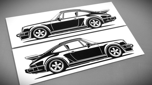 Aufkleber silhouette porsche - silhouette,