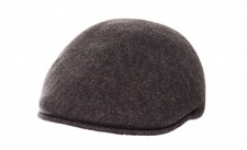 Kangol Seamless Wool 507 dark flanell Wolle Flatcap schmal Walk Känguruh Logo