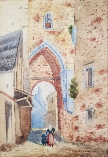 Aquarell altstadt torbogen - aquarell:,
