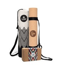 Yogamatte Kork, getestet mit SEHR GUT, wahlweise in 2-5 mm, inkl. Yogablock