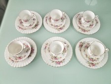 ROYAL ALBERT "MOSS ROSE" KAFFEESERVICE 6 PERSONEN 18 TEILE 