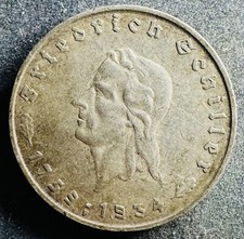 5 Reichsmark 1934 F Friedrich