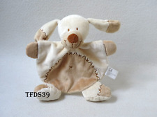 Nicotoy Hund beige braun Zick Zack Kuscheltuch Schmusetuch (T208)