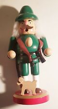 Räuchermännchen FÖRSTER MIT HUND Rarität Fernglas Grün DEKO Holz 20cm hoch RAR