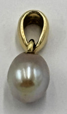 TOP NATÜRLICHE Tahiti-Perlen Anhänger 14K/0,585 Gelbgold WUNDERSCHÖNE FARBE