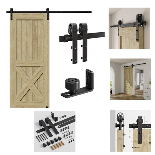 Schiebetür set 201cm holz - schiebetür,