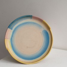 Hildegard Delius Rheinsberg Teller Keramik handbemalt Monogramm um 1930 matt