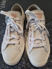 Converse All Star Chucks Cremeweiß Damen gebraucht, Gr 37,5 Obermaterial Leder 