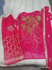 Indian Pakistani Damen Shalwar Kameez Dupatta Set, 3-teilig