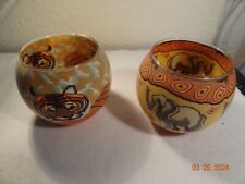 2 Leuchtgläser Afrika 10cm h und 11 cm d  Kerzen,  Teelichter oder Windlicht
