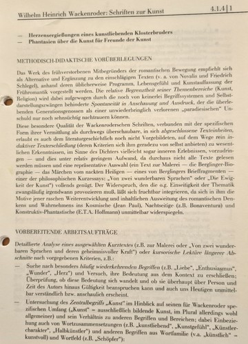 Deutsch-Unterrichtseinheit