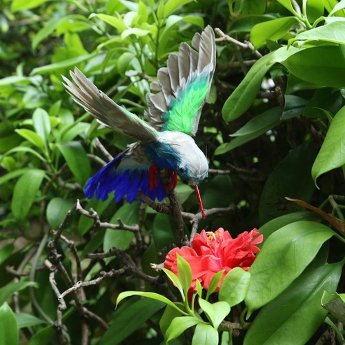 Gartenfigur blaue kolibri - blaue,