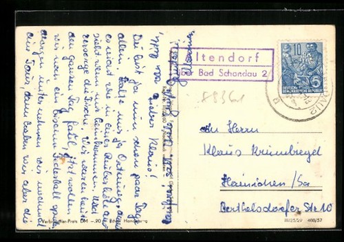 Ansichtskarte landpoststempel - ansichtskarte,