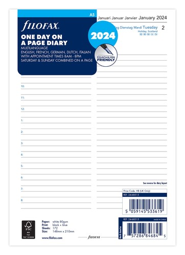 Day per page language - page, 5