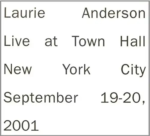 Laurie anderson live in new - laurie,