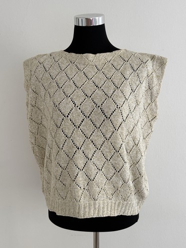 Vintage strickweste beige - strickweste,